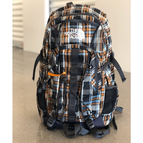 north face plaid backpack